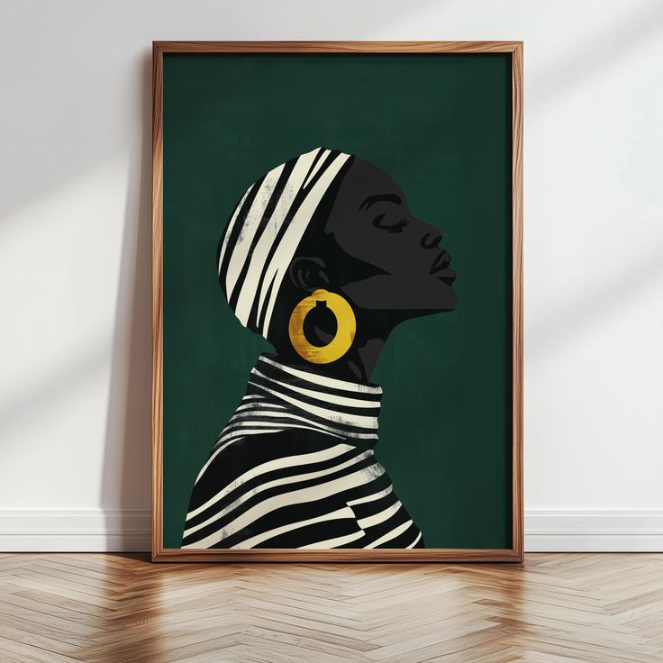 "Grace in Contrast" – Afrocentric Wall Art (16x24 inch")