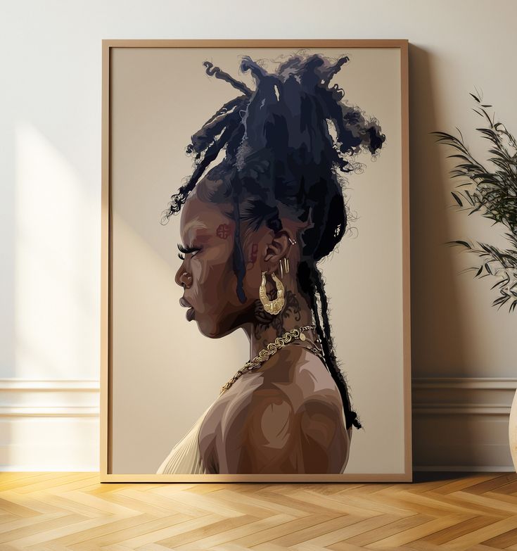 Bold Royalty – Afrocentric Wall Art (16x24 Framed Portrait)